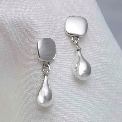 ML713_Sterling Silver Rain Droplet Studs_2-2