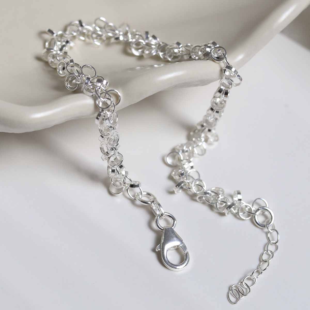 Sterling Silver Velvet Circles Bracelet