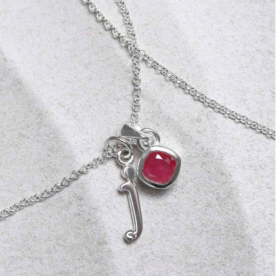 MW07_Sterling Silver Ruby Birthstone Necklace (July)_add on_1-2