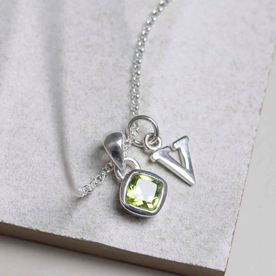 MW08_Sterling Silver Peridot Birthstone Necklace (August)_add on_1