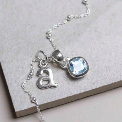 MW09_Sterling Silver Blue Topaz Birthstone Necklace (September)_add on_1-2