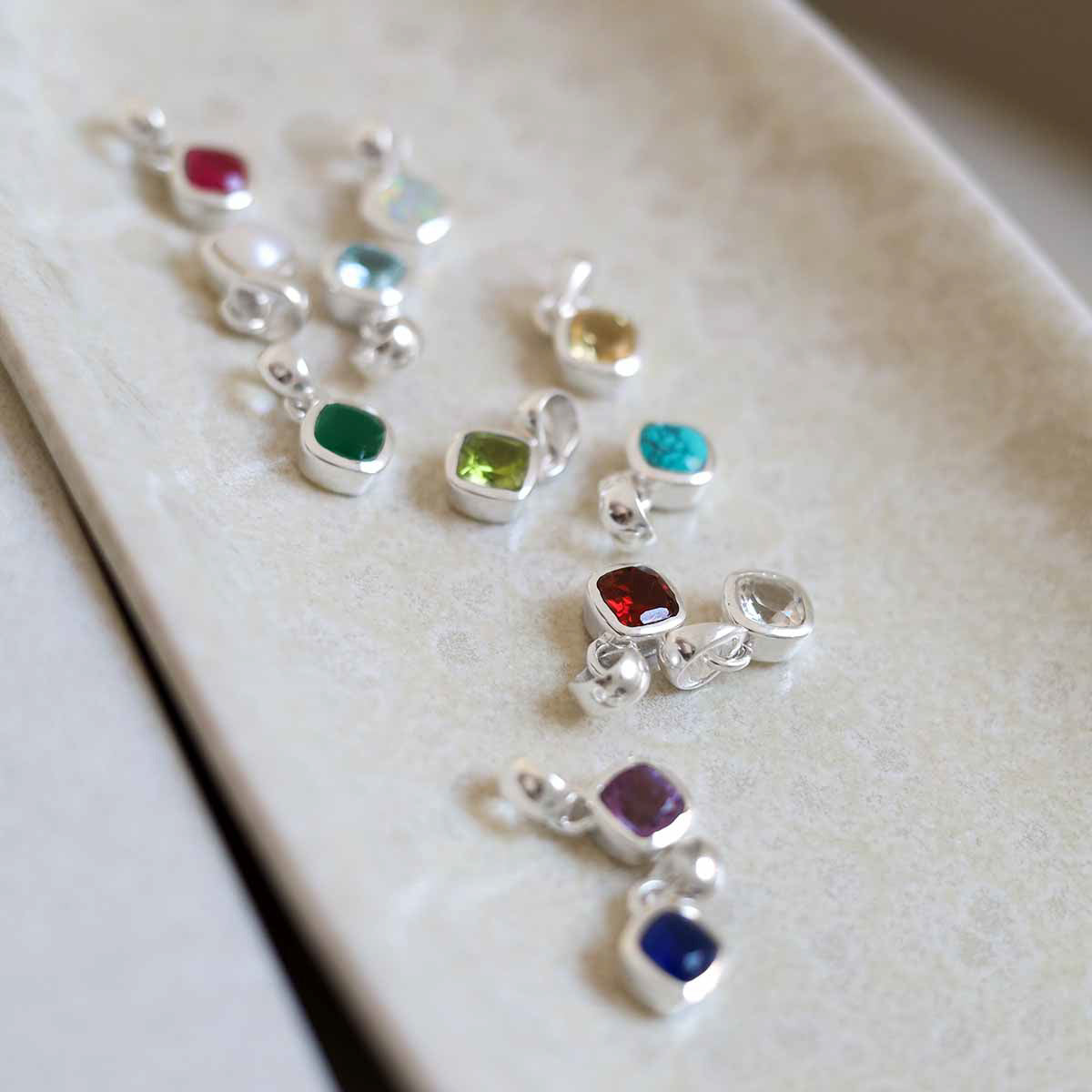 Sterling Silver Opalite Birthstone Fine Paperclip Necklace (October)