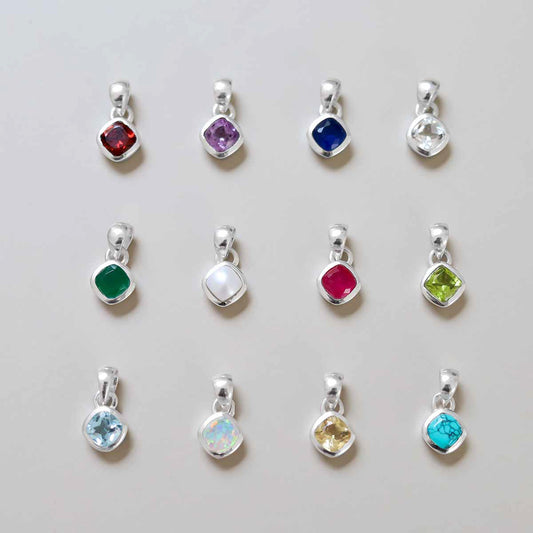 MW01-MW12_Sterling Silver Birthstone necklace group_12