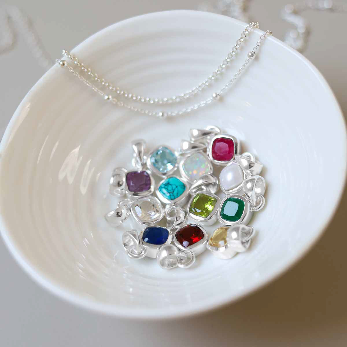 Sterling Silver Turquoise Birthstone Necklace - December