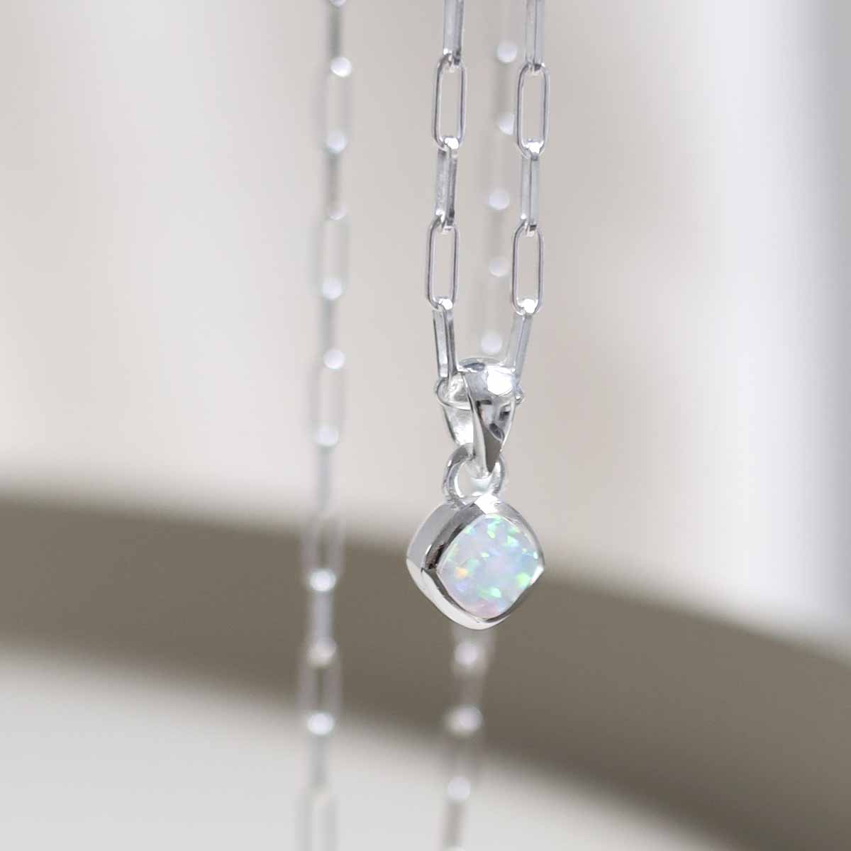 Sterling Silver Birthstone Fine Paperclip Necklace