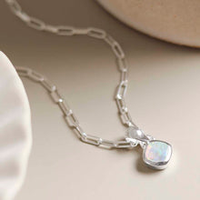 MW10FPN_Sterling Silver Opalite Birthstone Fine Paperclip Necklace_4