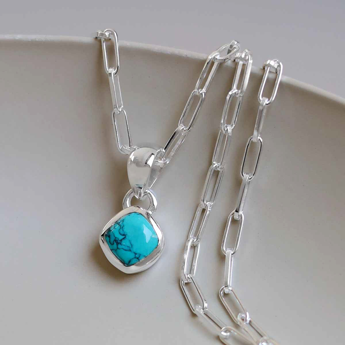 Sterling Silver Birthstone Fine Paperclip Necklace