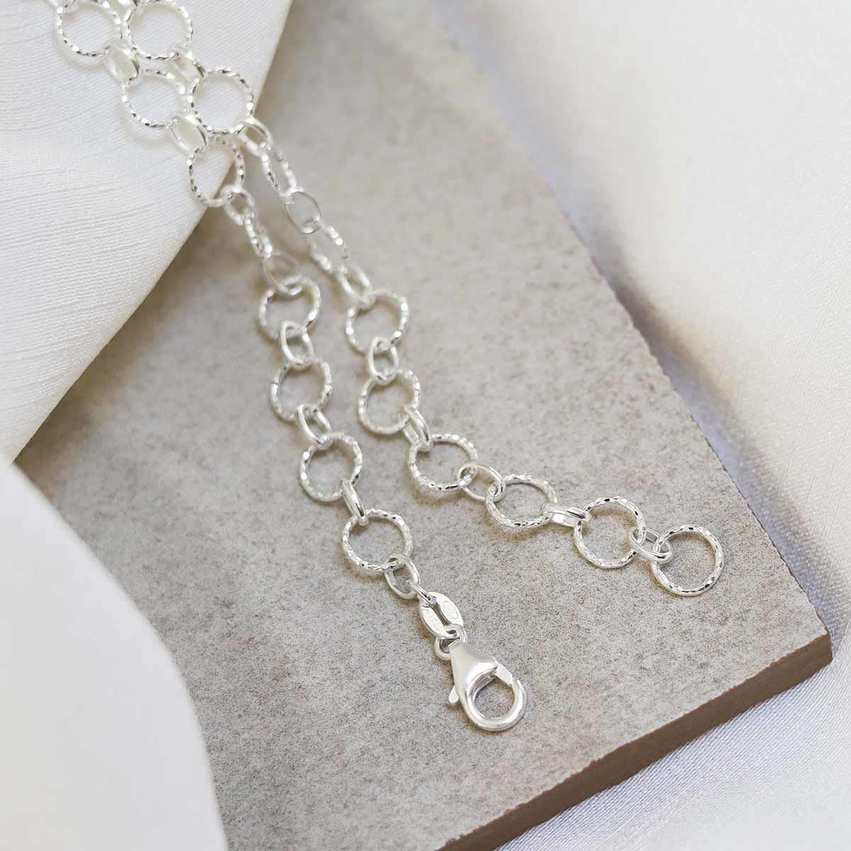 Sterling Silver Shimmer Link Necklace
