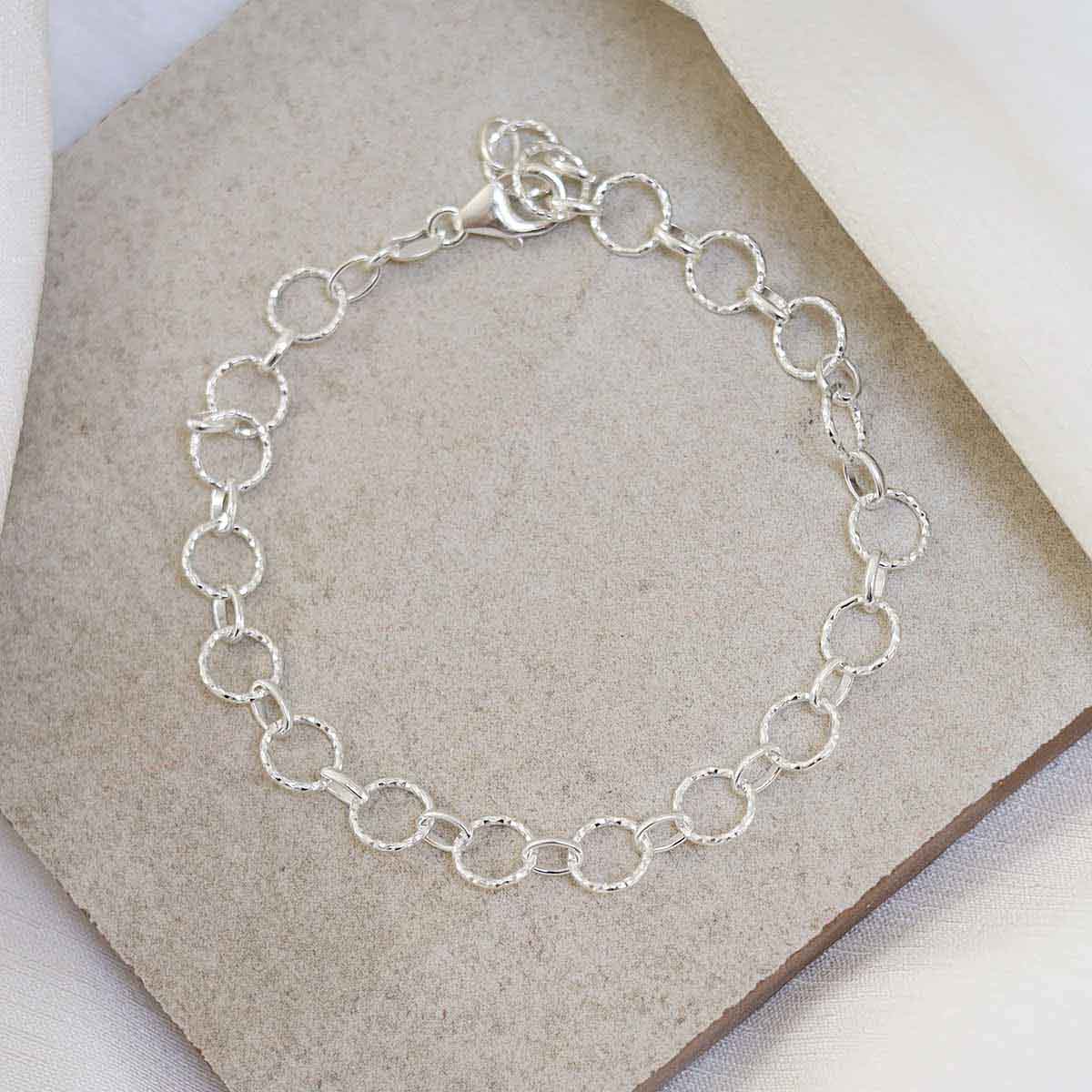 Sterling Silver Shimmer Link Bracelet