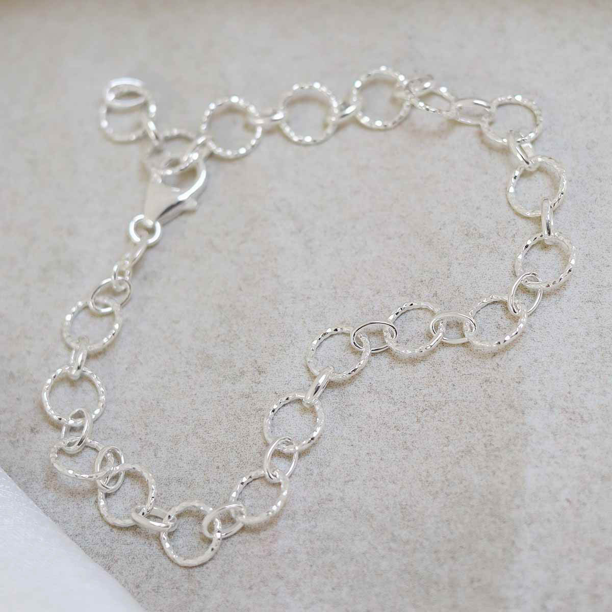 Sterling Silver Shimmer Link Bracelet