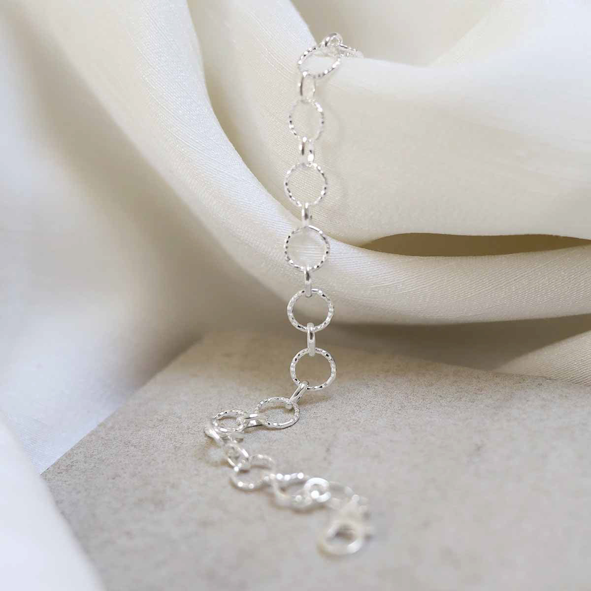 Sterling Silver Shimmer Link Anklet