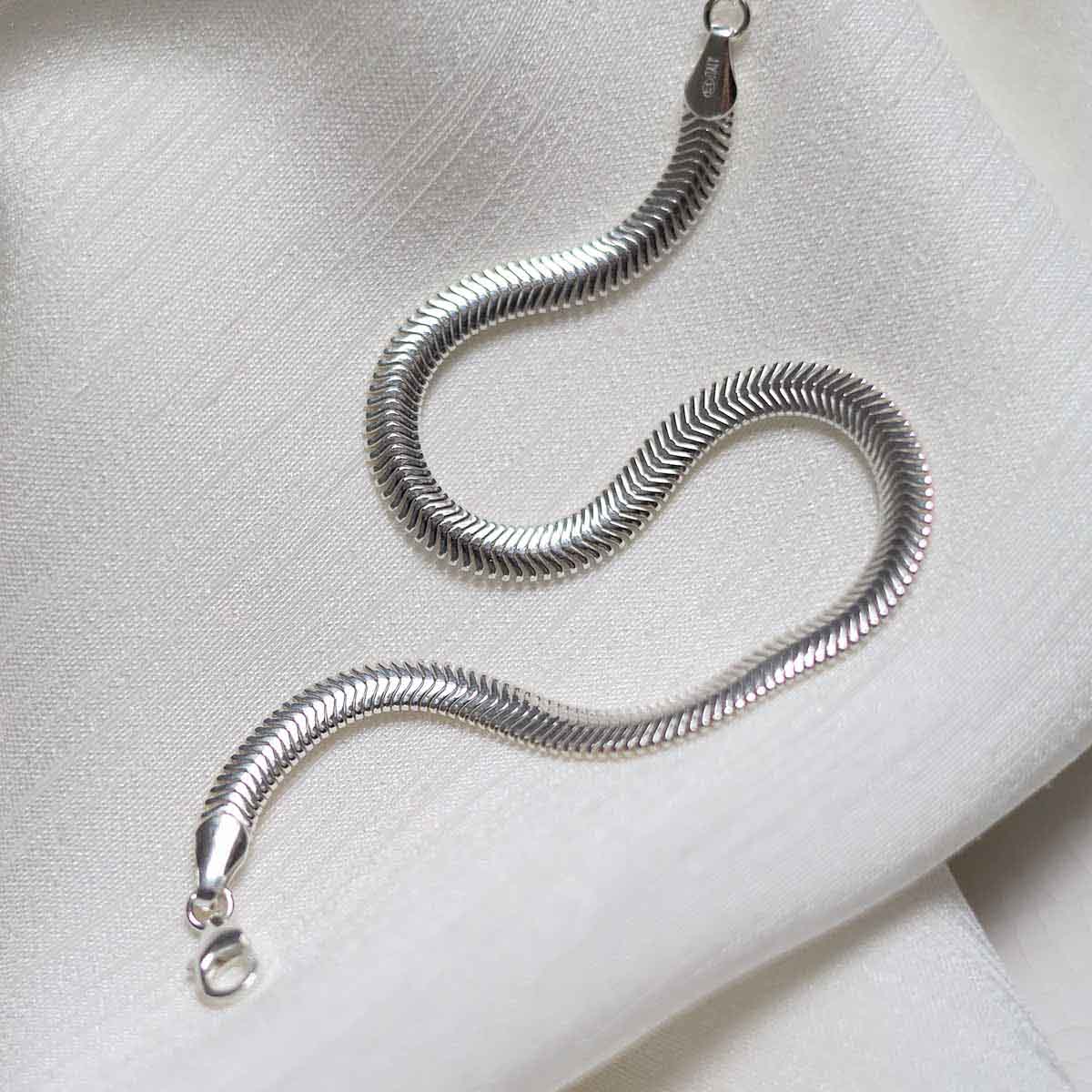 Sterling Silver Herringbone Bracelet