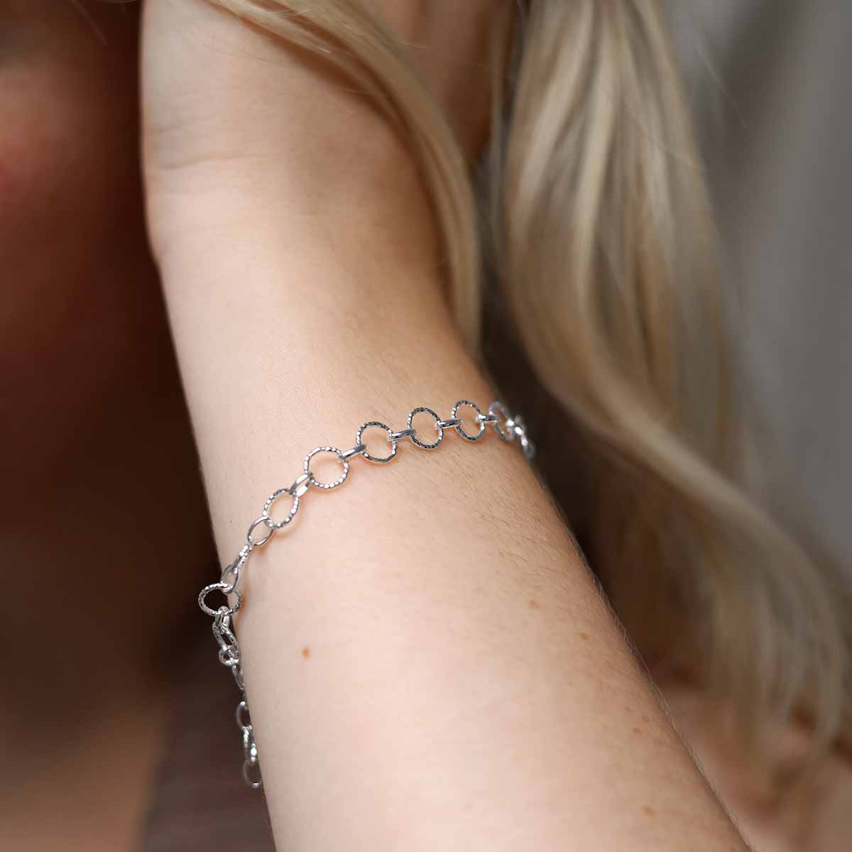 Sterling Silver Shimmer Link Bracelet