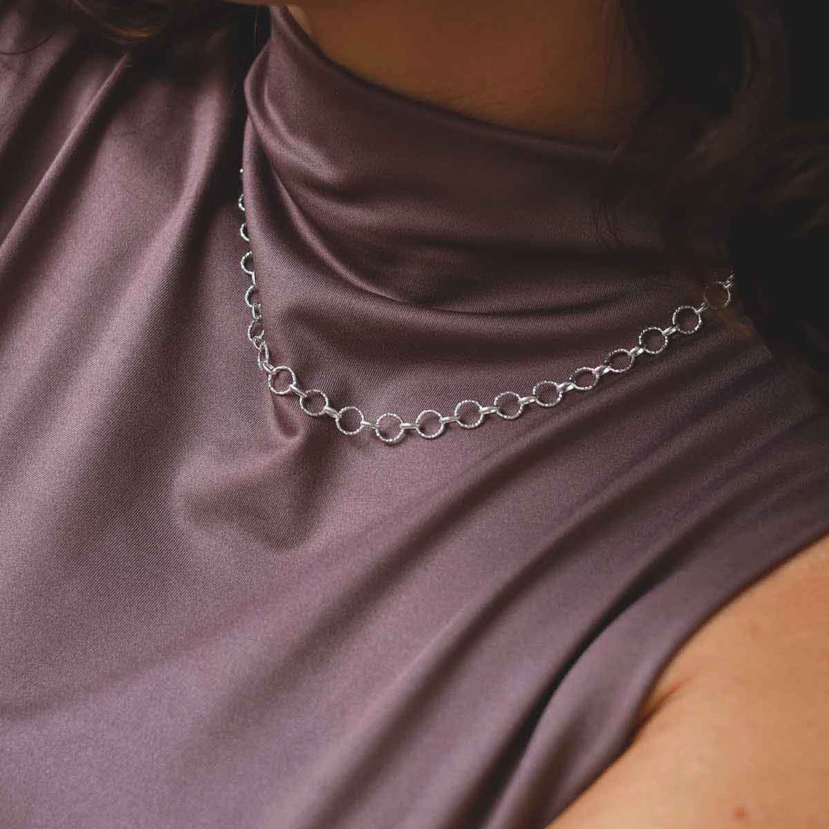 Sterling Silver Shimmer Link Necklace
