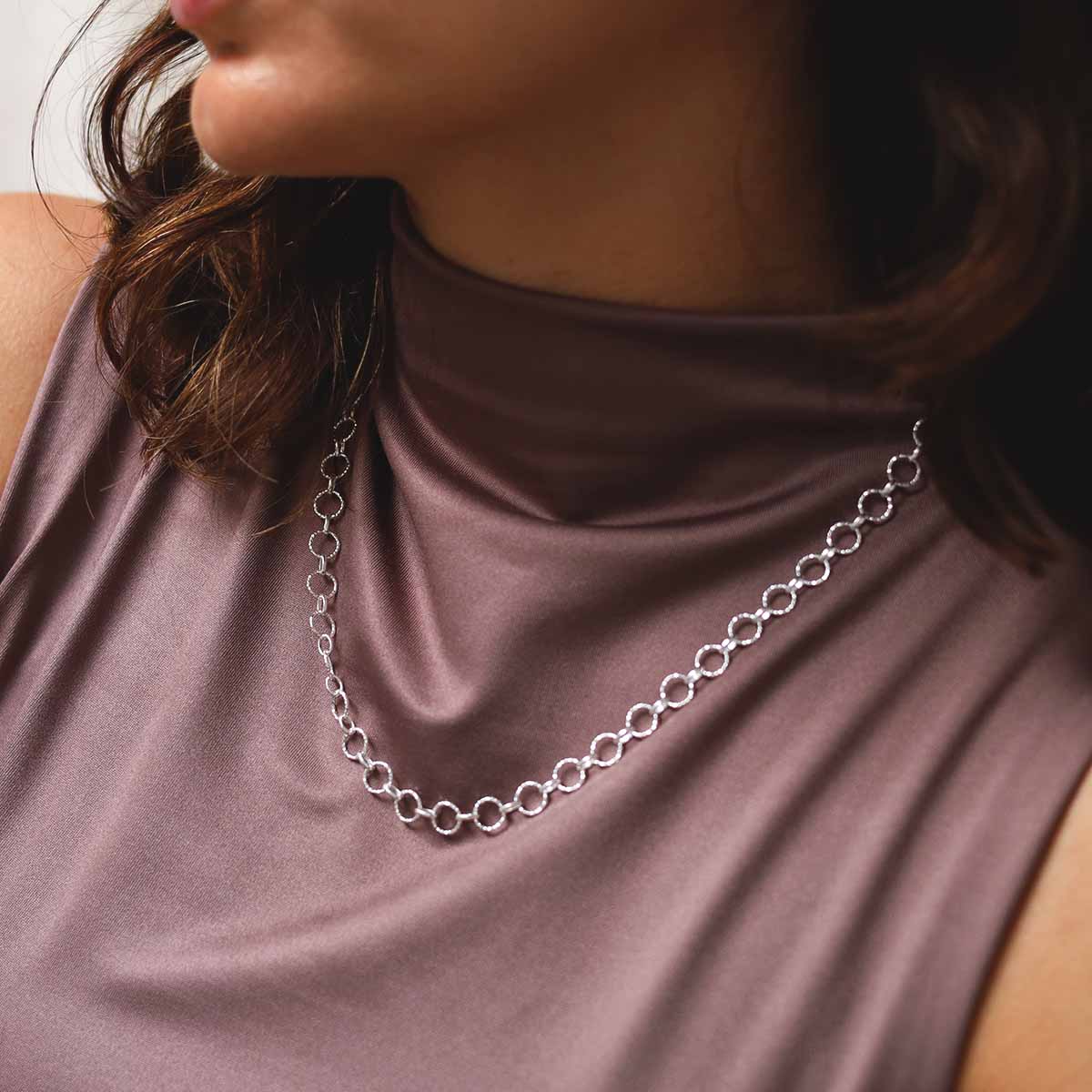 Sterling Silver Shimmer Link Necklace