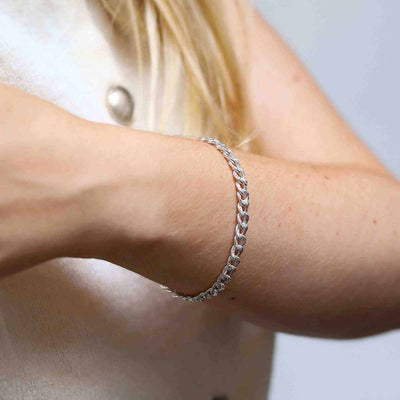 MV1353_Sterling Silver Hammered Cuban Bracelet_Model copy