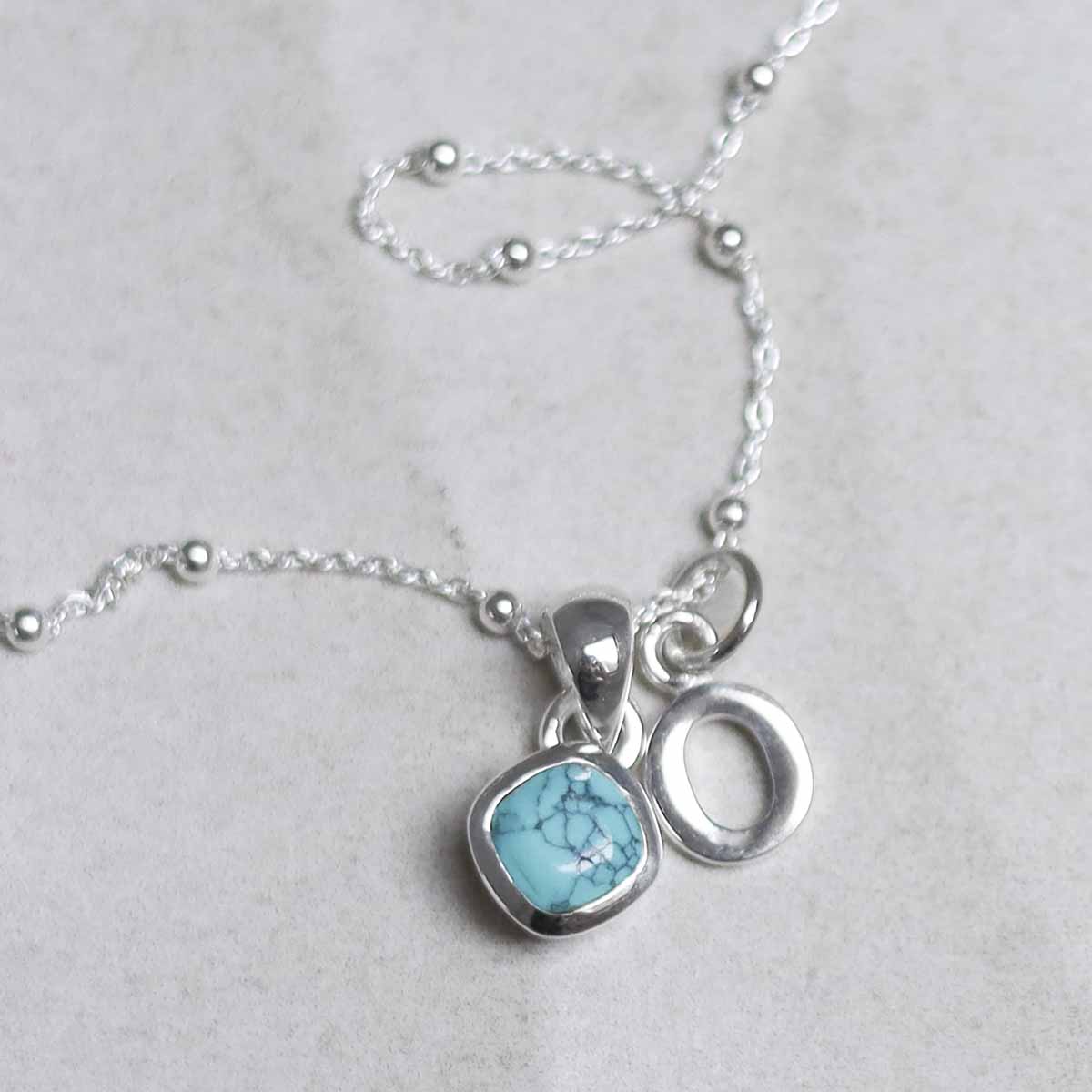 Sterling Silver Turquoise Birthstone Necklace - December
