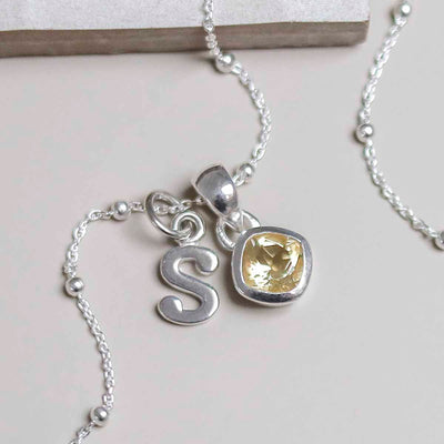 MW11_Sterling Silver Citrine Birthstone Necklace (November)_add on_1