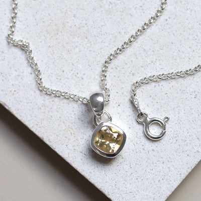 MW11_Sterling Silver Citrine Birthstone Necklace (November)_belcher_1