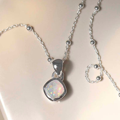 MW10_Sterling Silver Opalite Birthstone Necklace (October)_satellite_2