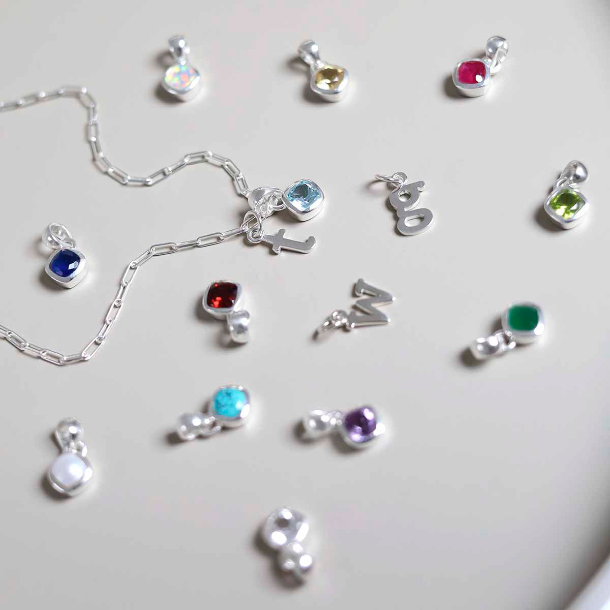 Sterling Silver Birthstone Fine Paperclip Necklace