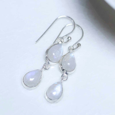 MJ750B_Sterling Silver Double Moonstone Dangly Teardrops_2-2