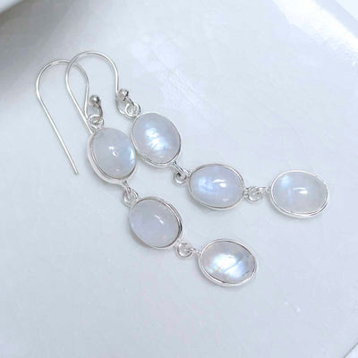 MJ750F_Sterling Silver Triple Moonstone Dangly Oval Earrings_2-2