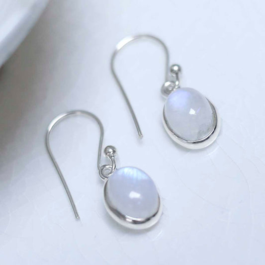 MJ750D_Sterling Silver Dangly Moonstone Oval Earrings_3