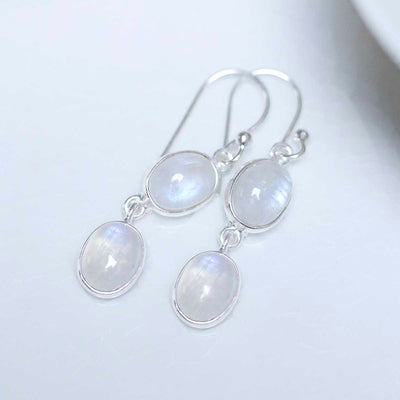 MJ750E_Sterling Silver Double Moonstone Dangly Oval Earrings_2