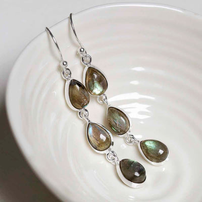 MJ751C_Sterling Silver Triple Labradorite Dangly Teardrops_3