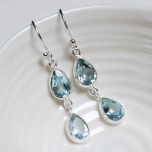 MJ754B_Sterling Silver Double Blue Topaz Dangly Teardrops_1