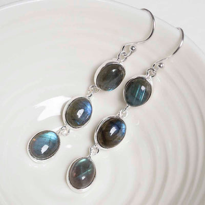 MJ751F_Sterling Silver Triple Labradorite Dangly Oval Earrings_2