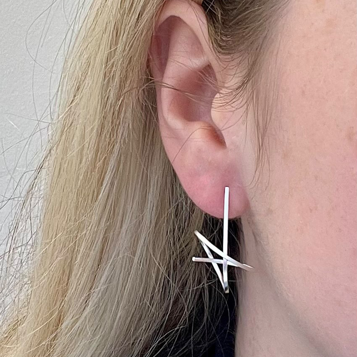 Sterling Silver Orbit Stud Earrings