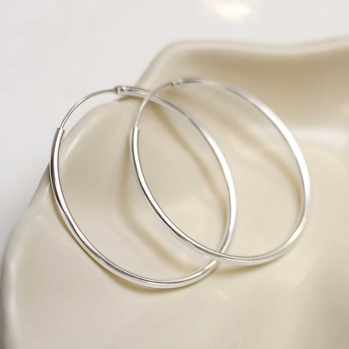 Sterling Silver 45mm Hoop Earrings