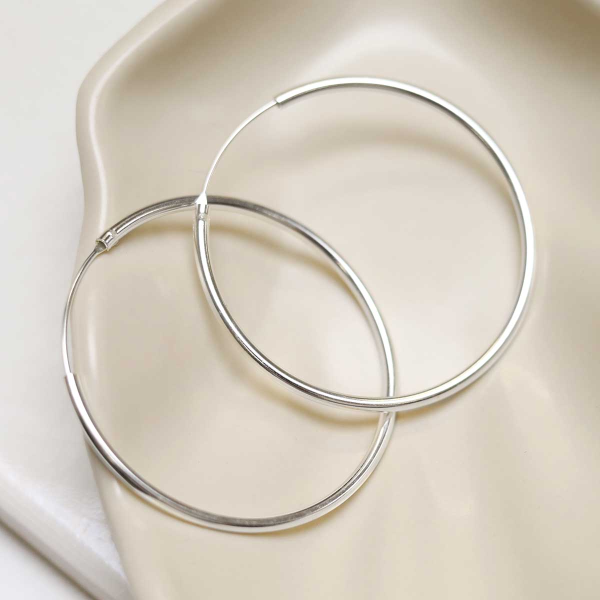 Sterling Silver 45mm Hoop Earrings