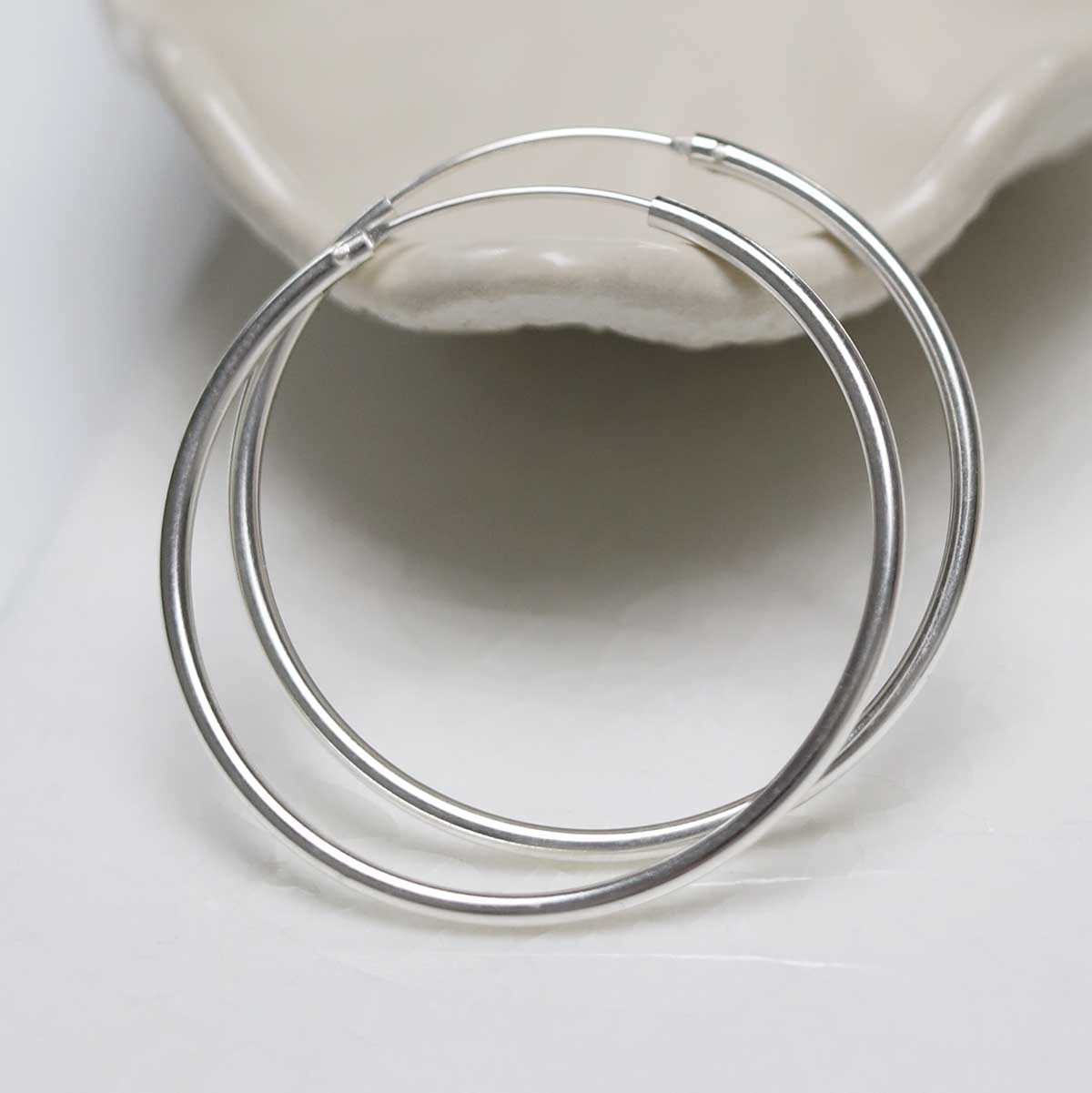 Sterling Silver 45mm Hoop Earrings