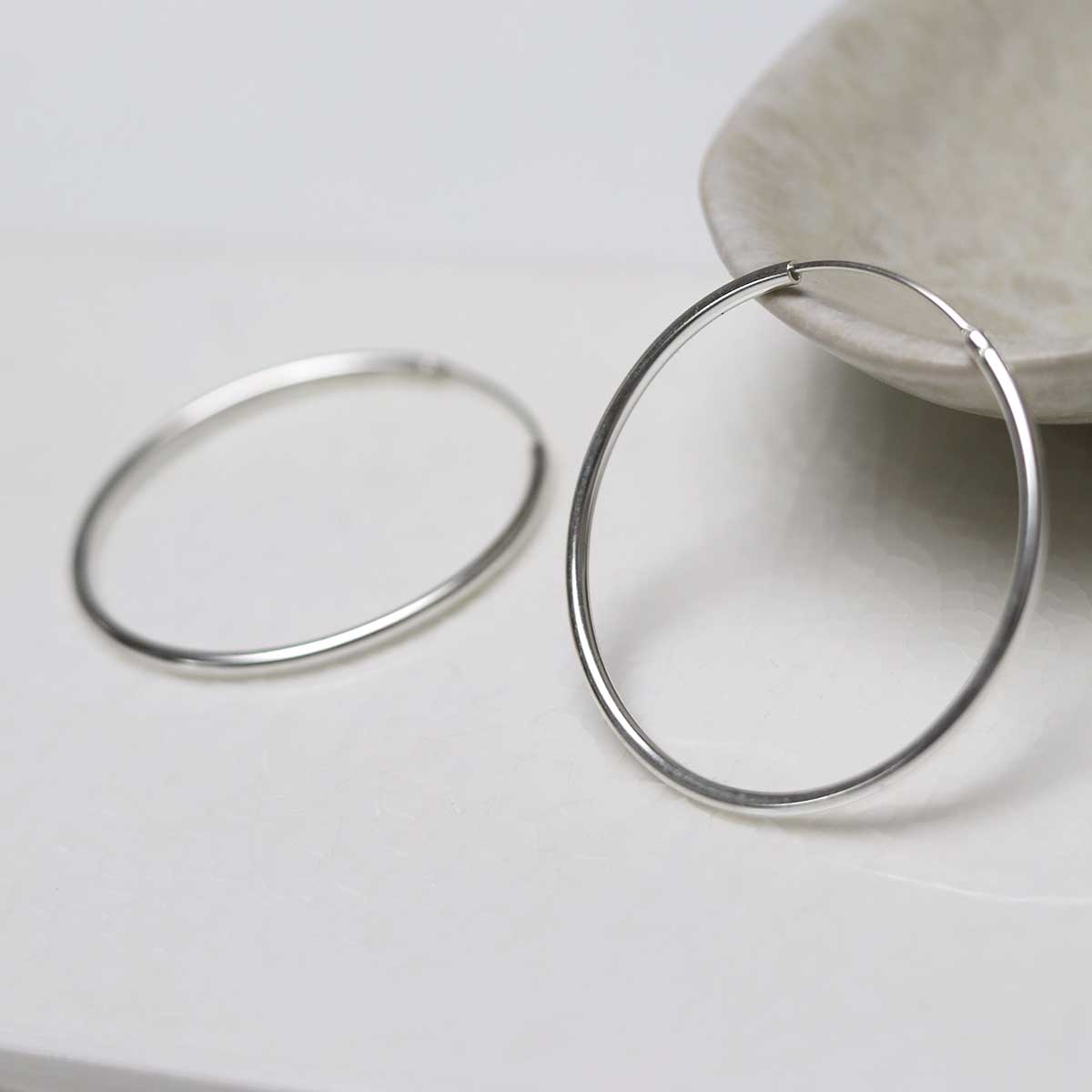 Sterling Silver 45mm Hoop Earrings