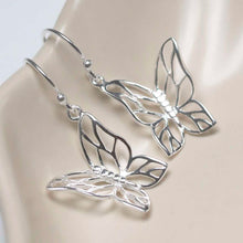 MB094E_Sterling Silver Butterfly Drop Earrings_1