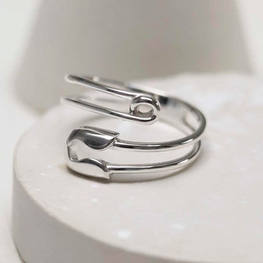 ML810_Sterling Silver Adjustable Safety Pin Ring_4