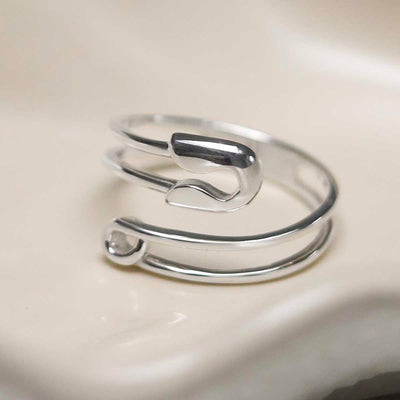 ML810_Sterling Silver Adjustable Safety Pin Ring_2