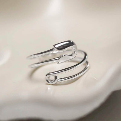 ML810_Sterling Silver Adjustable Safety Pin Ring_1