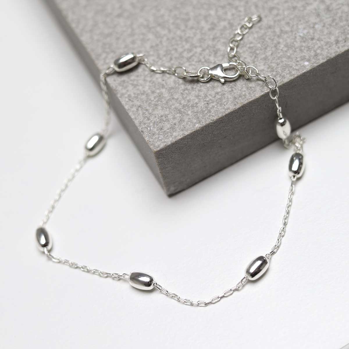 Sterling Silver Dew Drop Anklet