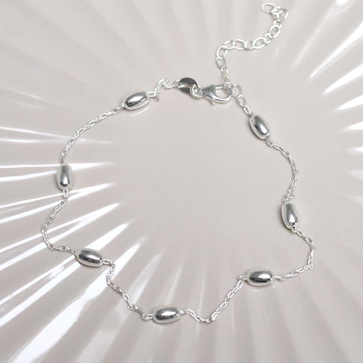 Sterling Silver Dew Drop Anklet