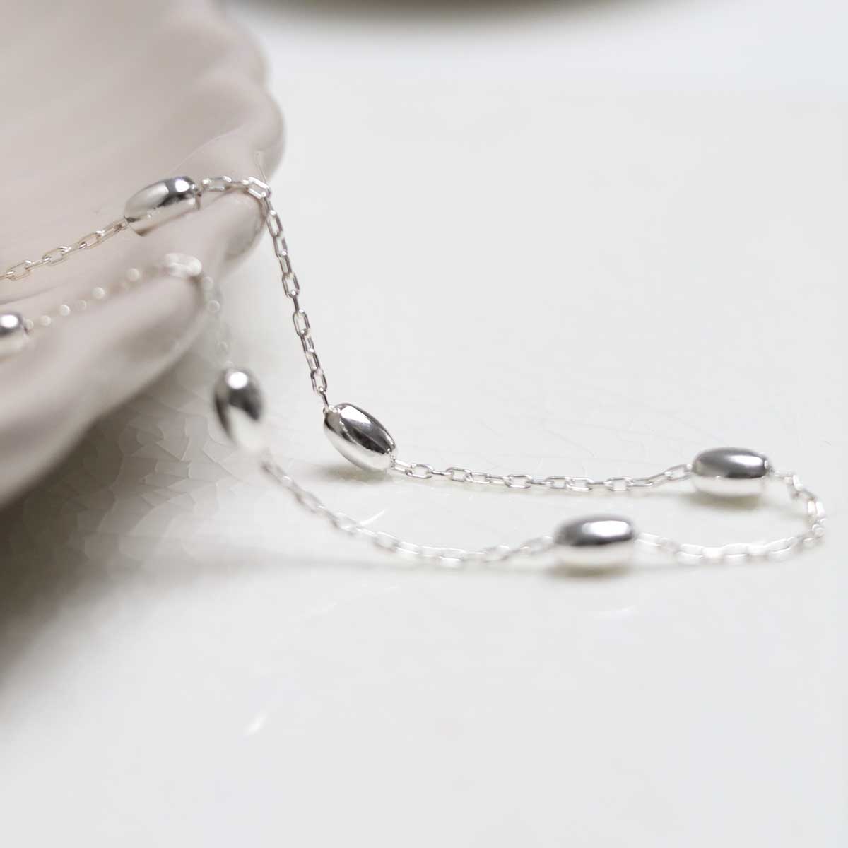 Sterling Silver Dew Drop Anklet