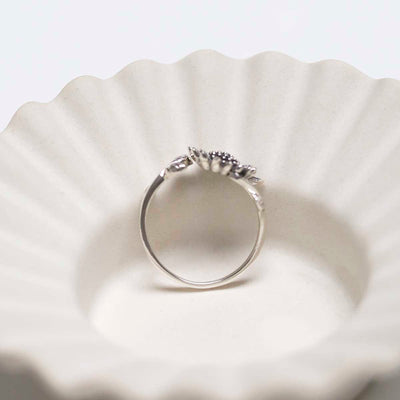 MZB144_Sterling Silver Adjustable Oxidised Sunflower Ring_4