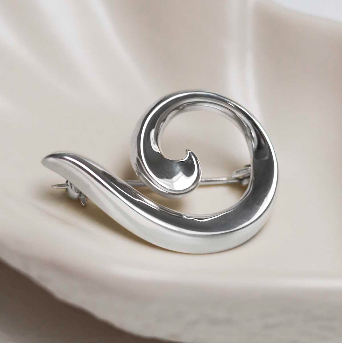 Sterling Silver Spiral Brooch