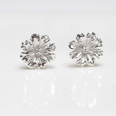MD285E_Sterling Silver Cosmos Flower Studs_2