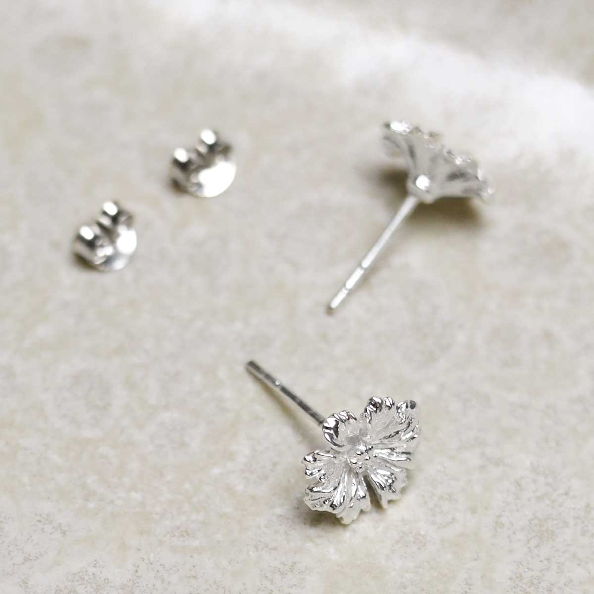Sterling Silver Cosmos Flower Studs