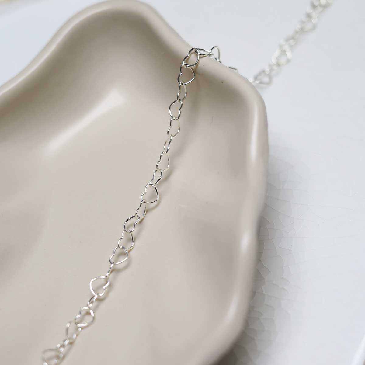 Sterling Silver Hearts Anklet