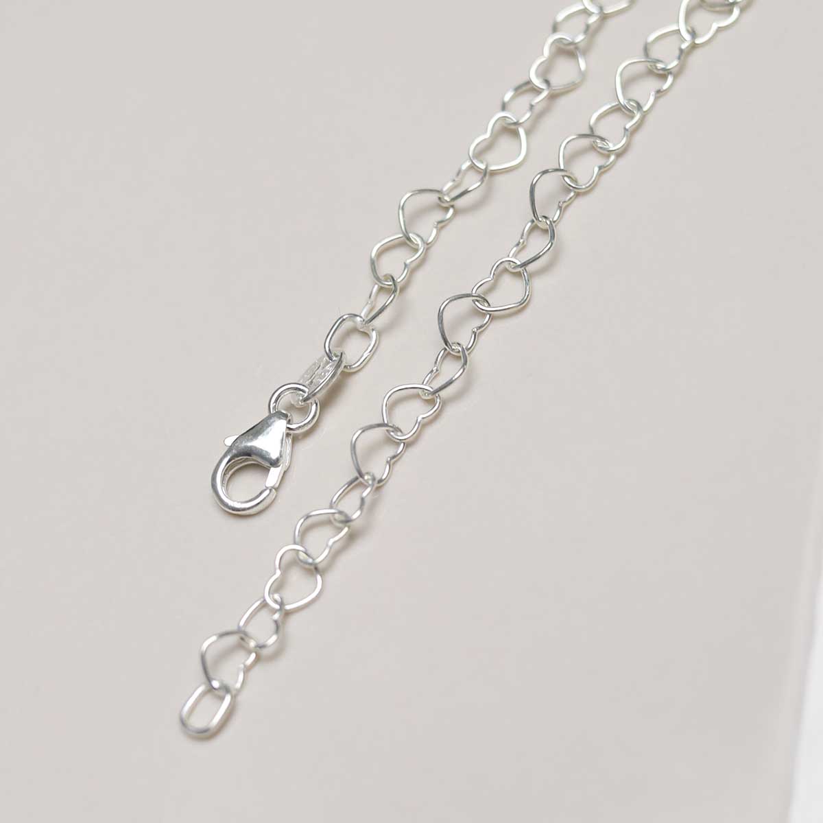 Sterling Silver Hearts Anklet